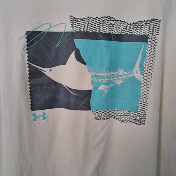 Under Armour Marlin Tan Men's XXL Fishing  Outdoor Boating T-Shirt - Picture 1 of 5